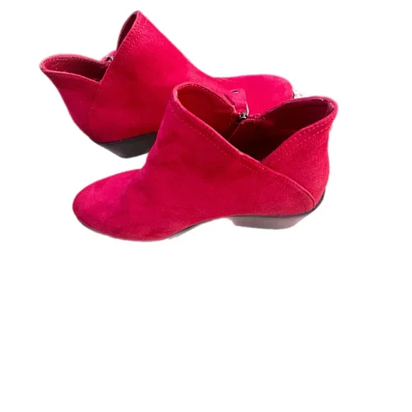 SO Red Faux Suede Zip-Up Ankle Booties - Size 7.5 - Picture 3 of 7